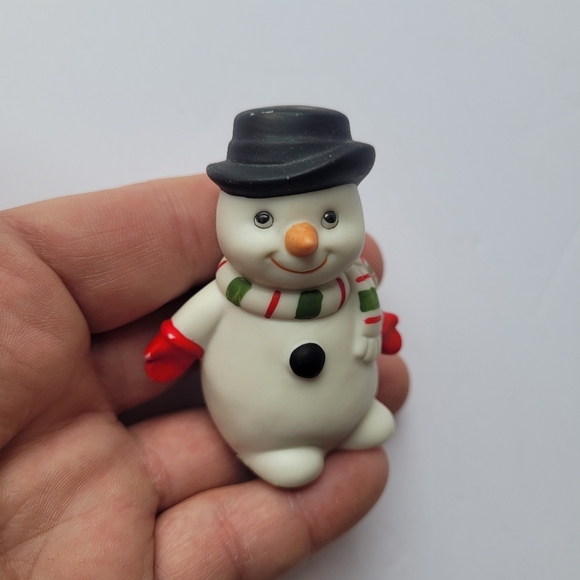 Vintage Homco Snowman Family Ceramic Winter Holiday Decor Lot Of 3 - Picture 7 of 10